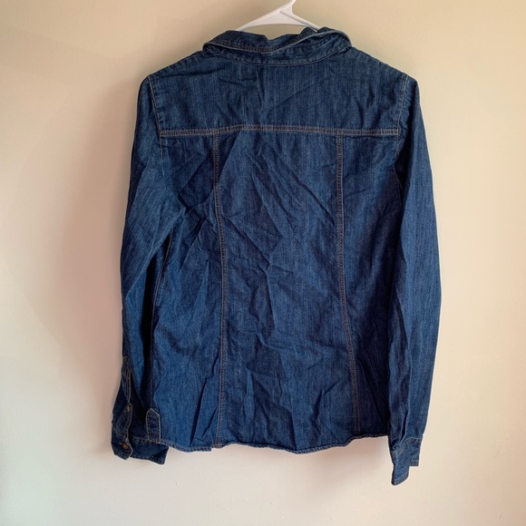 Boden Dark Wash Chambray Button Up Blouse - Picture 3 of 3